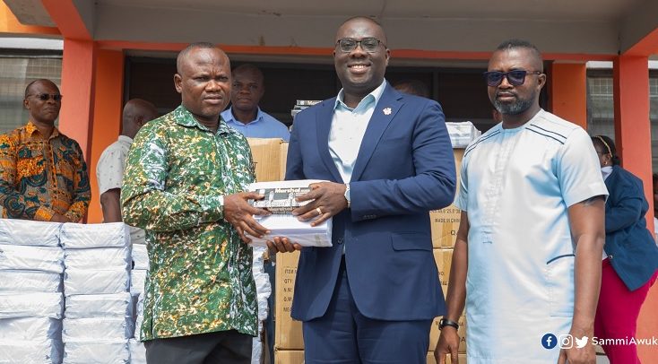  Sammy Awuku supports Akuapem North BECE candidates with educational materials